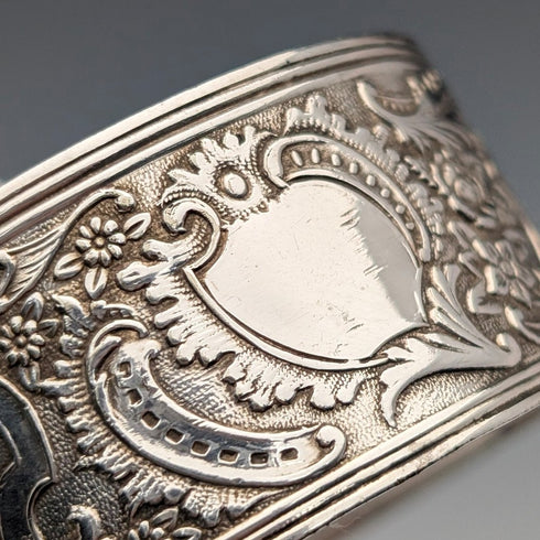 Antique British silver plate napkin rings, set of 6